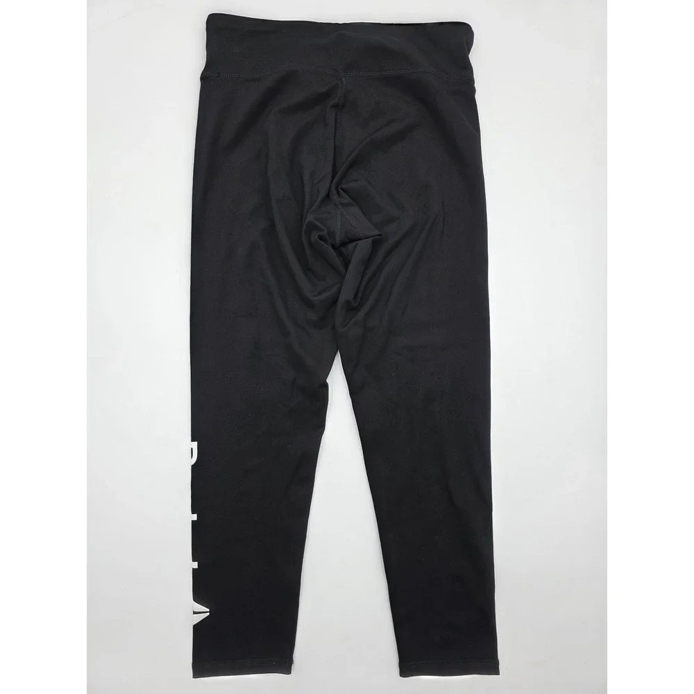 Reebok Kids Black Athletic Leggings Capri Logo Print Size 14 16‎ XL TG